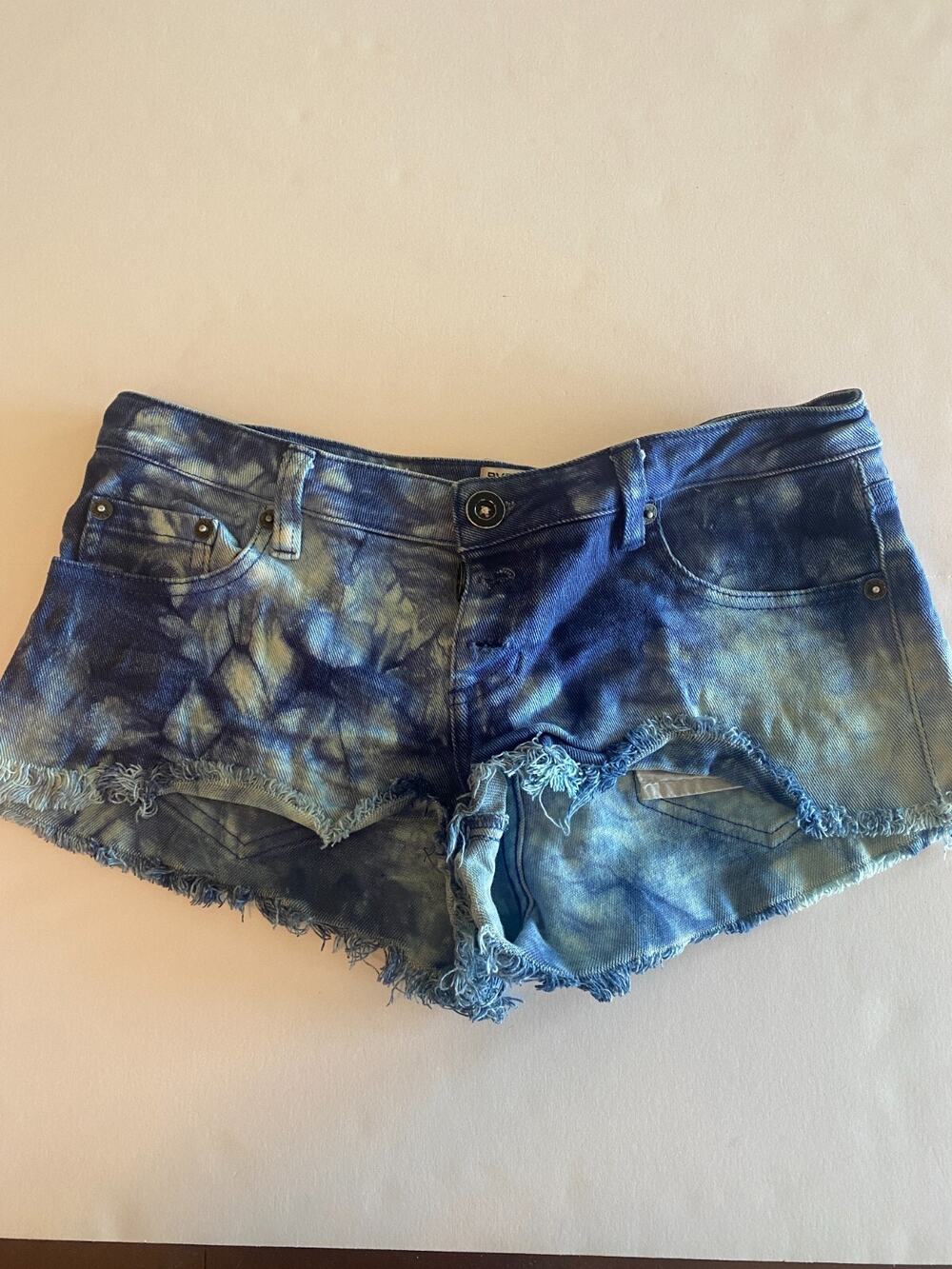 RVCA Women’s size 27 Nature X Industry Jean Shorts Cutoff Distressed Denim